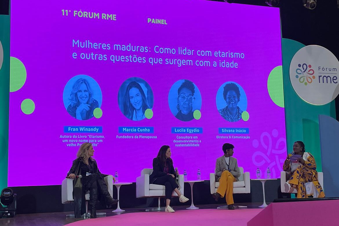 Márcia Cunha Shimizu no painel Mulheres maduras: como lidar com etarismo e outras questões que surgem com a idade, no 11º Fórum Rede Mulher Empreendedora